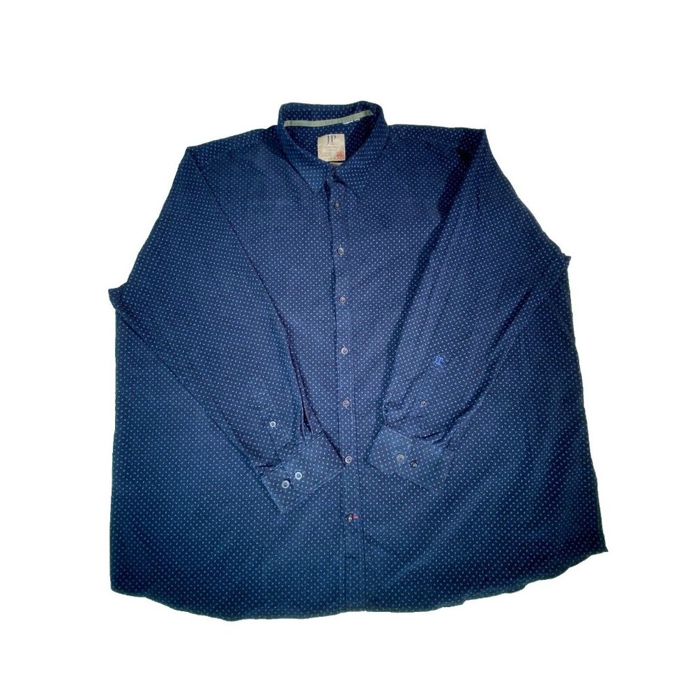 JP 1880 JOHANN POPKEN Baumwolle‎ Blue Western Shirt BIG AND TALL
